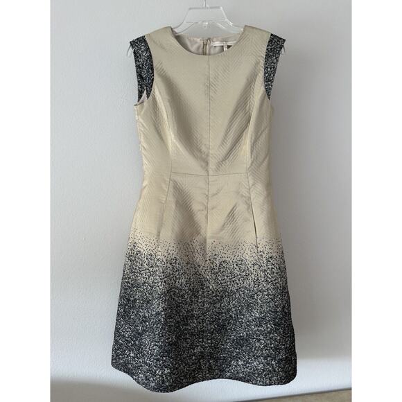 Halston Heritage Runway Dress Champagne Shower Ombre Flared Skirt - Picture 1 of 13